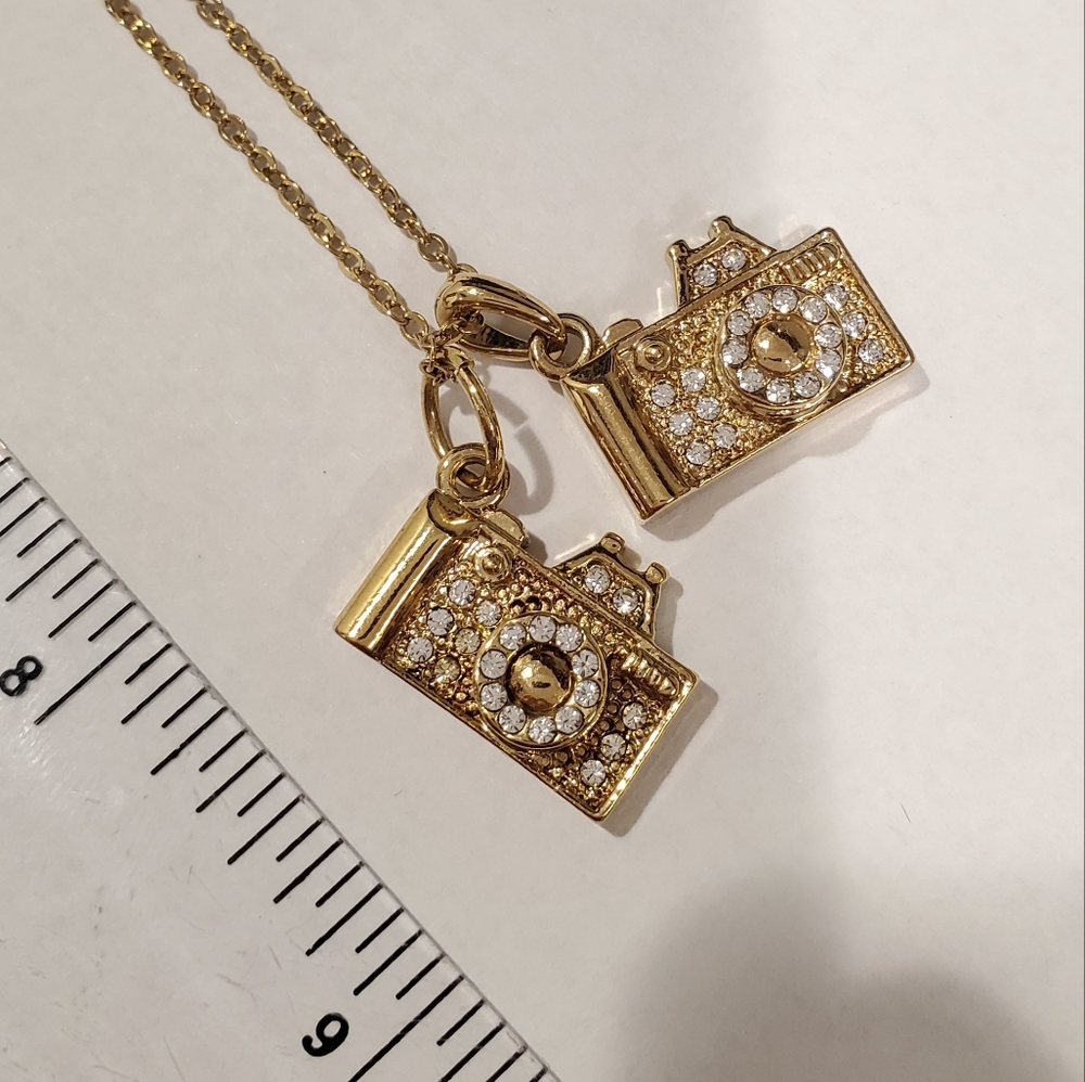 Super Cute Double Camera Pendant Photography Photographer Necklace